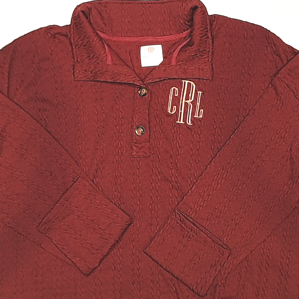 BLOOPER CLOTHING: Monogrammed Cable Knit Pullover