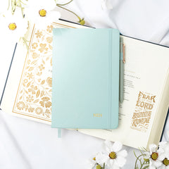 mint notebook with bible