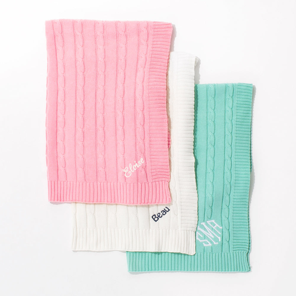 personalized baby blanket flatlay