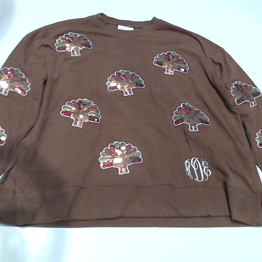 BLOOPER CLOTHING: Monogrammed Sequin Turkey Sweatshirt
