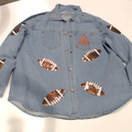 BLOOPER CLOTHING: Monogrammed Sequin Denim Shacket