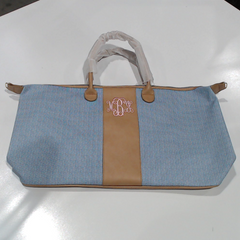 BLOOPER BAG: Monogrammed Seersucker Weekender