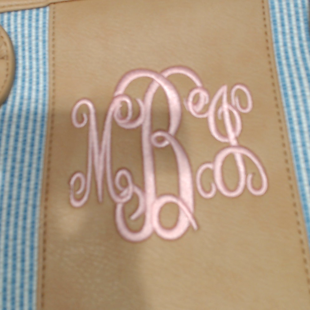 BLOOPER BAG: Monogrammed Seersucker Weekender