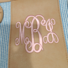 BLOOPER BAG: Monogrammed Seersucker Weekender