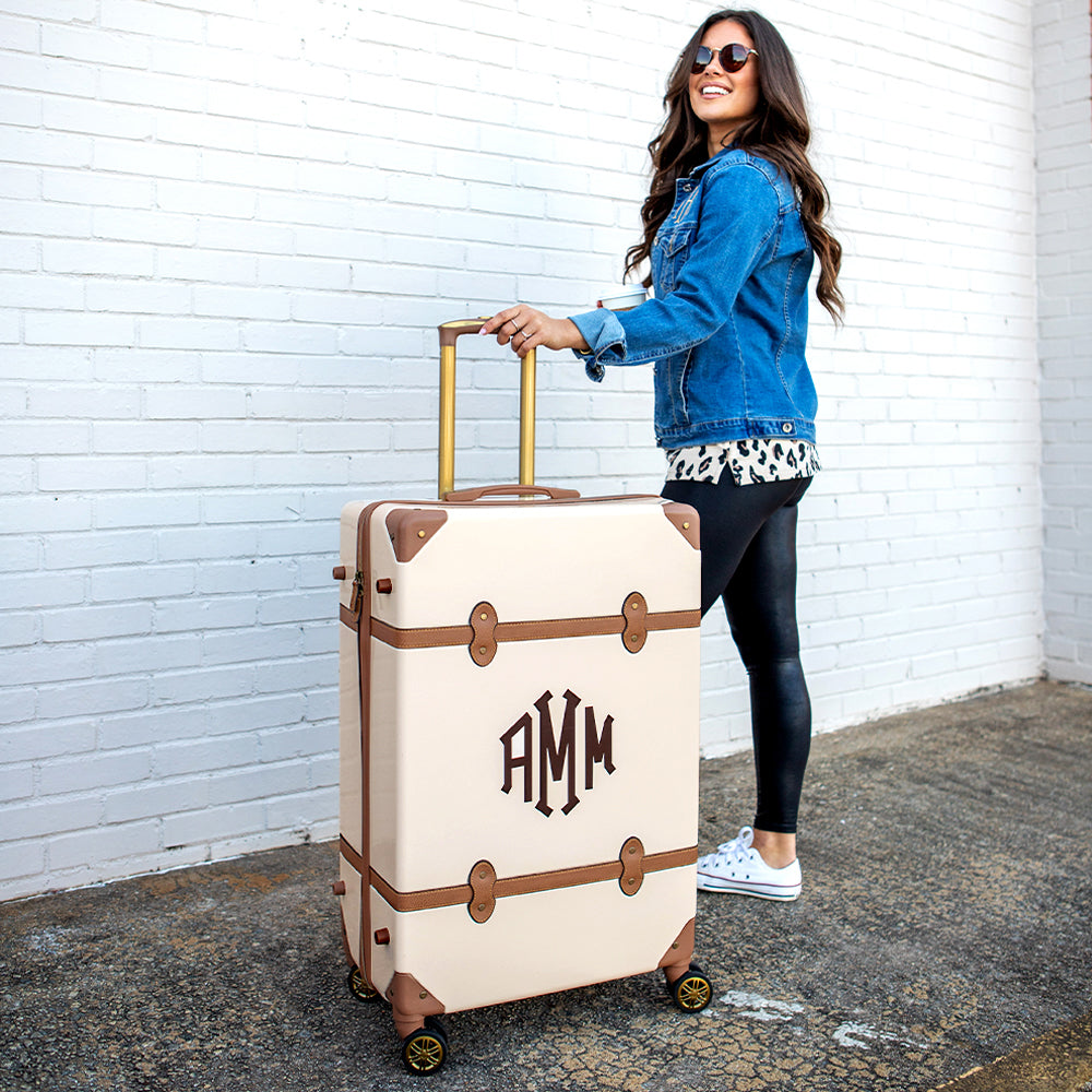 vintage suitcase with girl - new