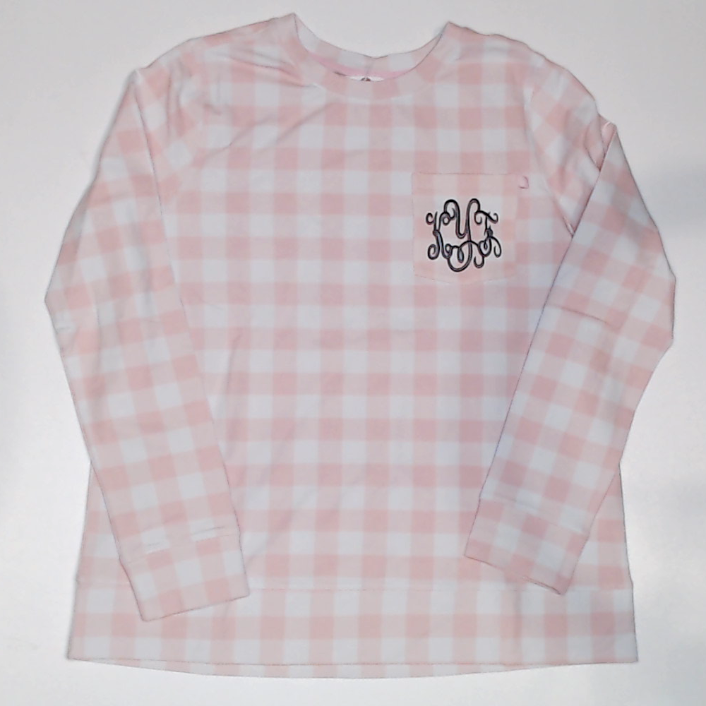 BLOOPER CLOTHING: Monogrammed Gingham Sweatshirt