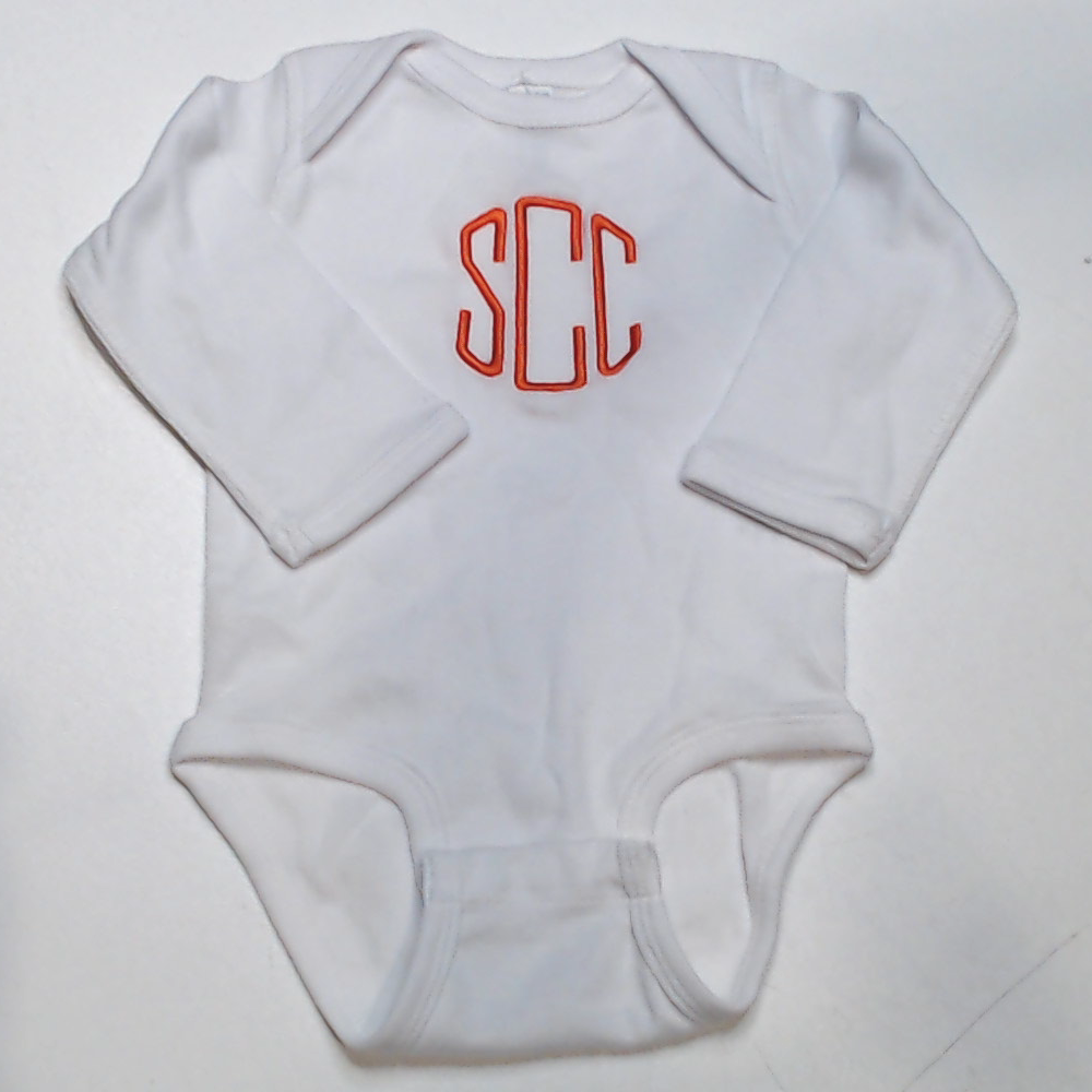 BLOOPER KIDS: Monogrammed Baby Long Sleeve Bodysuit