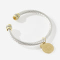 Monogrammed Birthstone Cable Bracelet | Multi Silver