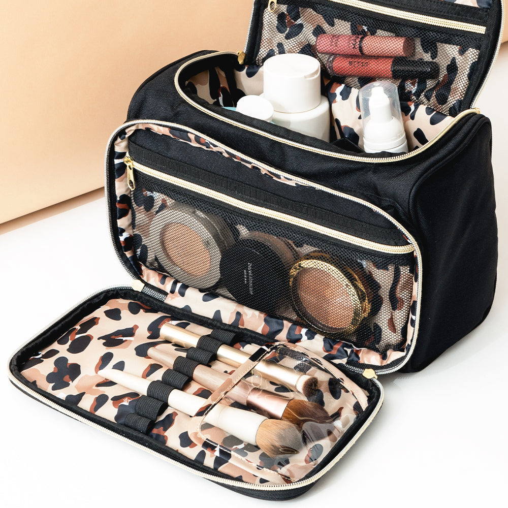 Monogrammed Carry All Toiletry Case | Classic Cheetah