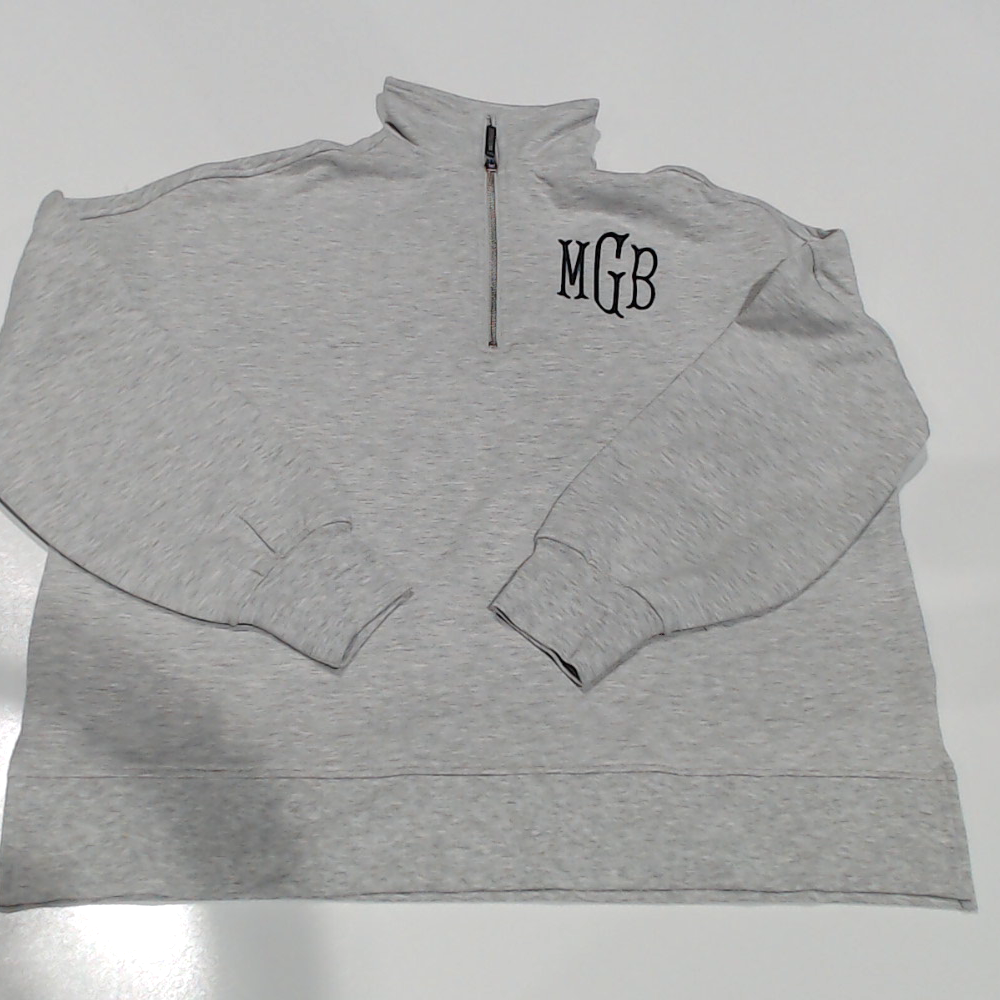 BLOOPER CLOTHING: Monogrammed Oversized Quarter Zip Pullover