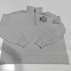 BLOOPER CLOTHING: Monogrammed Oversized Quarter Zip Pullover