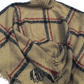 BLOOPER CLOTHING: Monogrammed Plaid Cowl Neck Poncho
