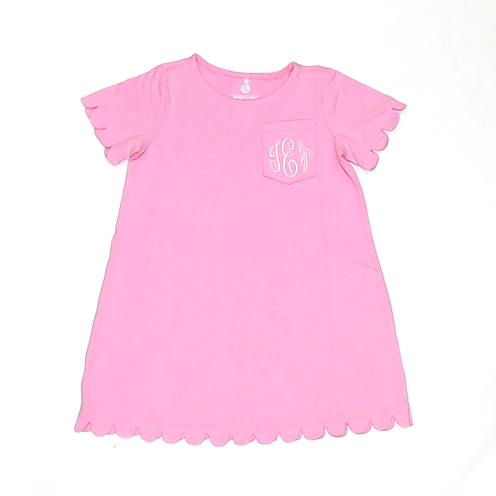 BLOOPER KIDS: Monogrammed Kids Scalloped Dress