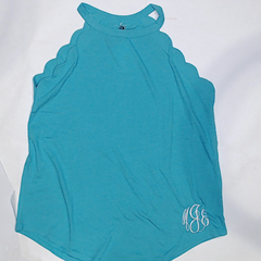 BLOOPER CLOTHING: Monogrammed Scalloped Tank Top