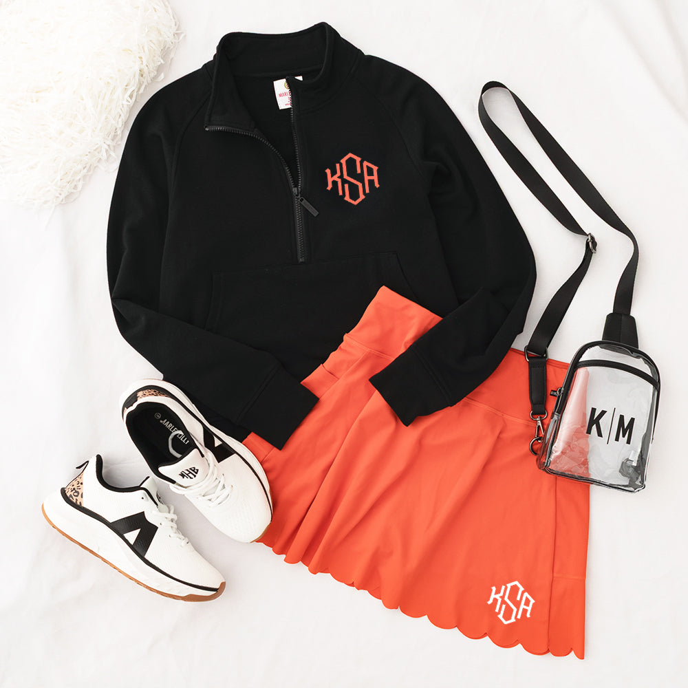 pumpkin skort flatlay