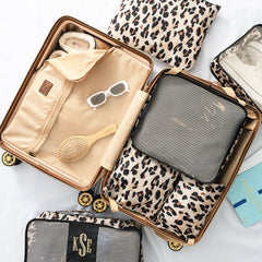 open inside shot of vintage carry on suitcase flatlay FA26