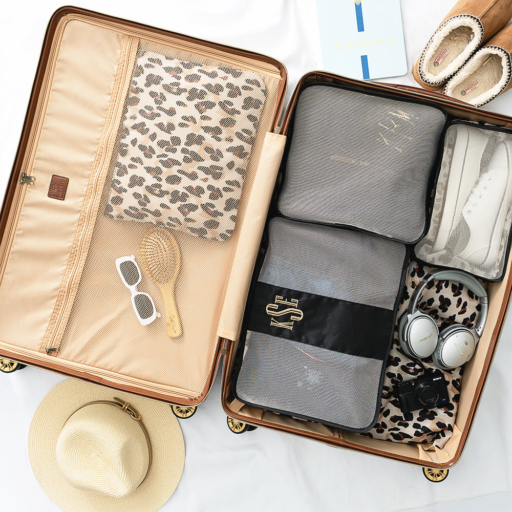 open inside shot of vintage suitcase flatlay FA26
