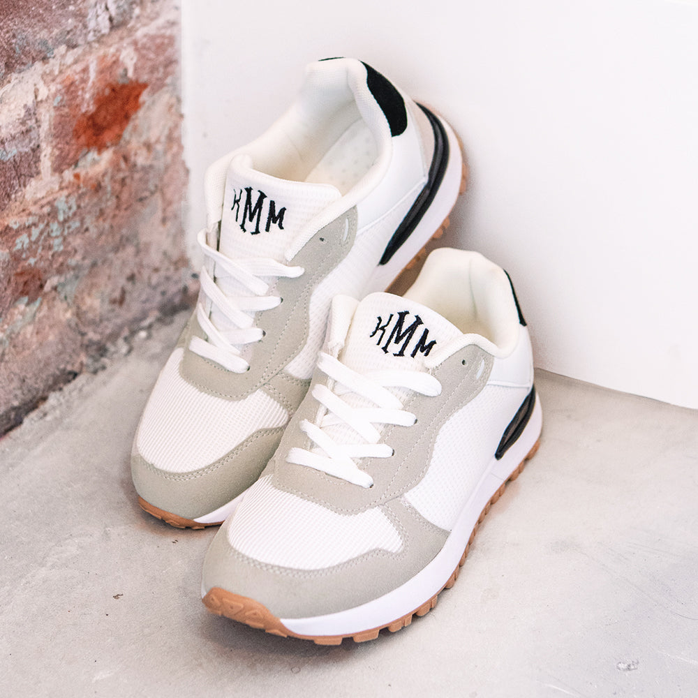 Personalized Retro Sneaker in neutral grey