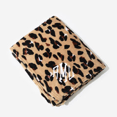 Personalized Plush Blanket in Classic Cheetah