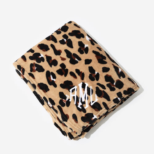 Personalized Plush Blanket in Classic Cheetah