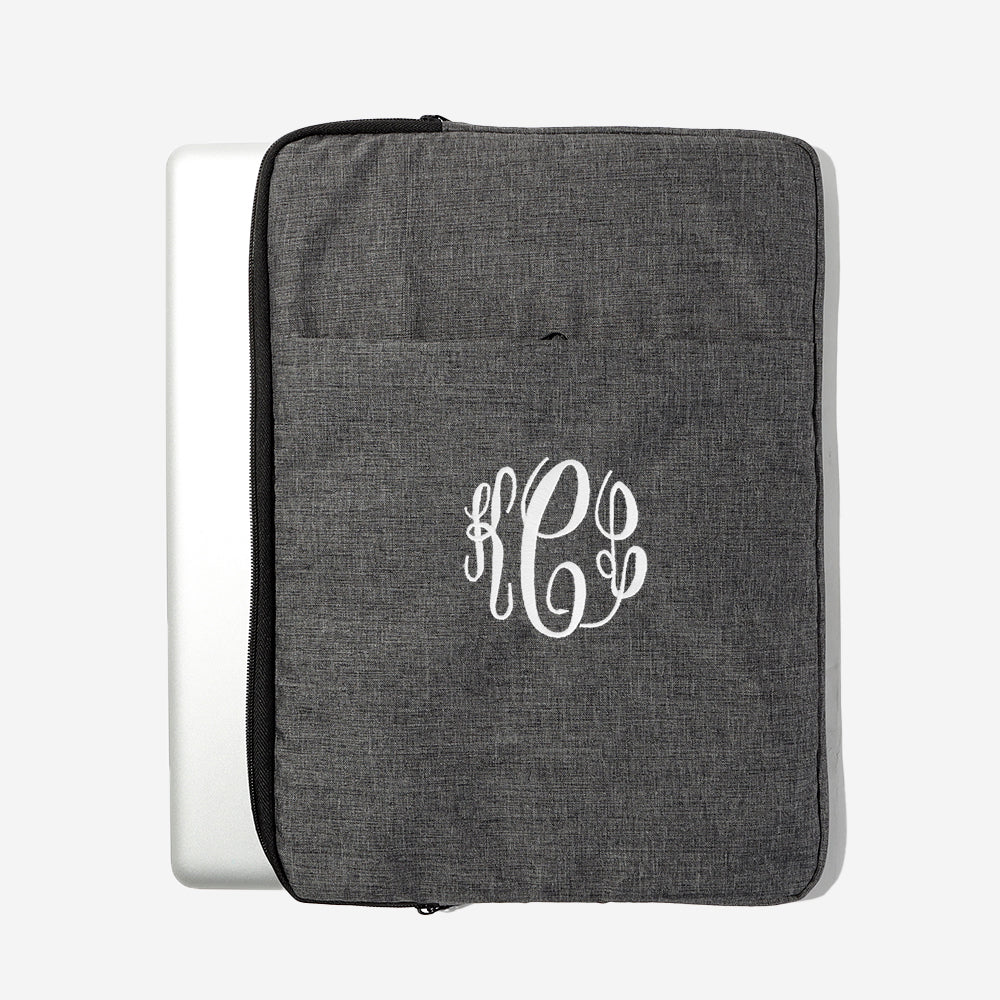 Monogrammed Laptop Sleeve in Black