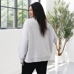oversized quarter zip pullover on julia ann from behind