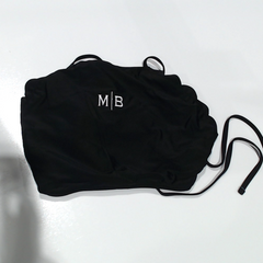 BLOOPER SWIM: Monogrammed Scalloped High Neck Bikini Top