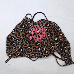 BLOOPER SWIM: Monogrammed High Neck Bikini Top