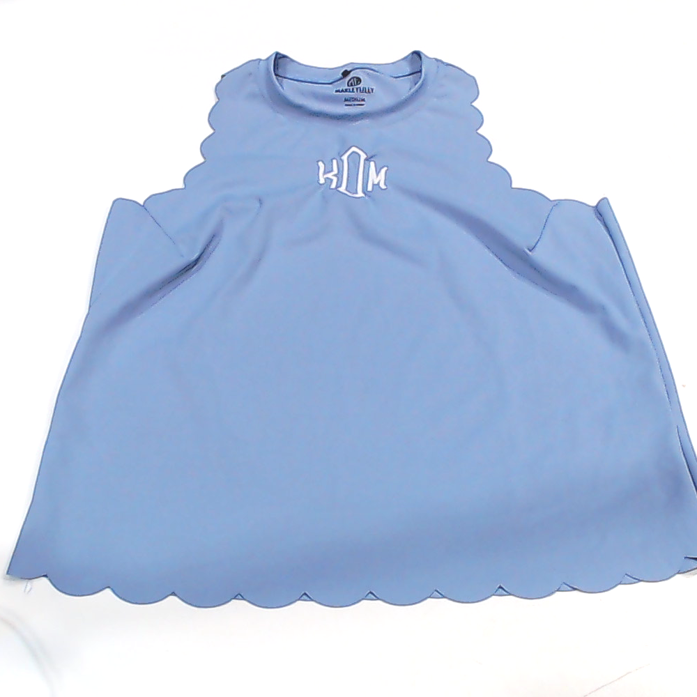 BLOOPER CLOTHING: Monogrammed Scalloped Tank Top