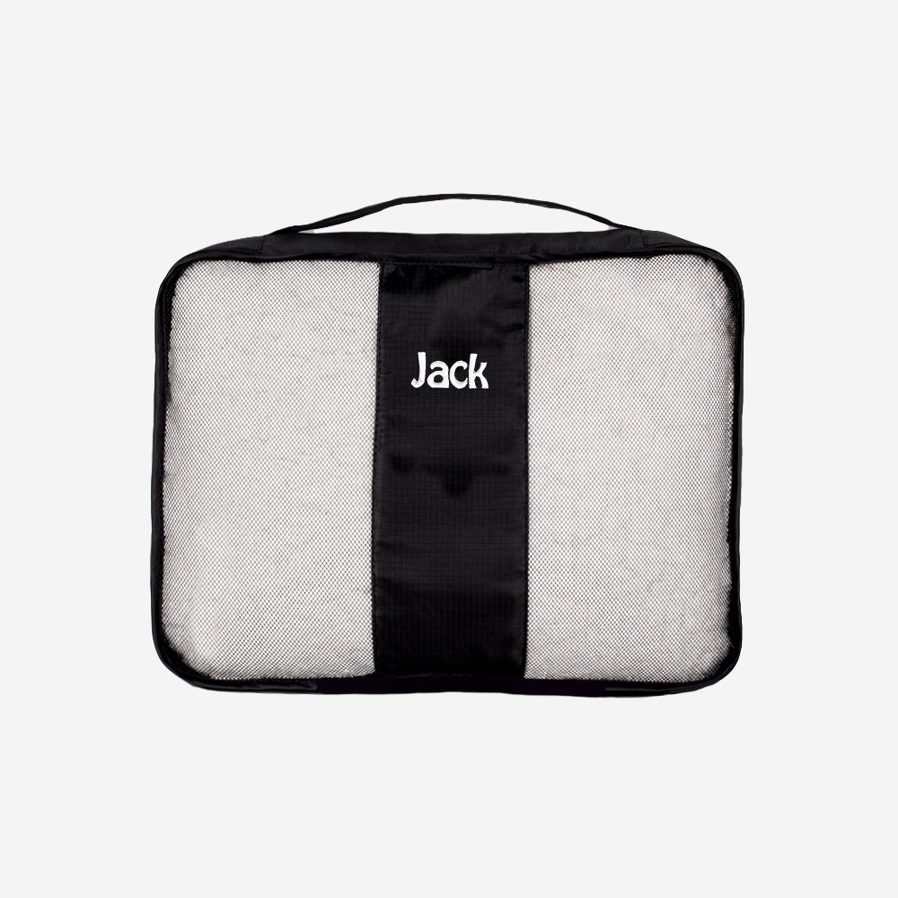 Monogrammed Packing Bag in Black