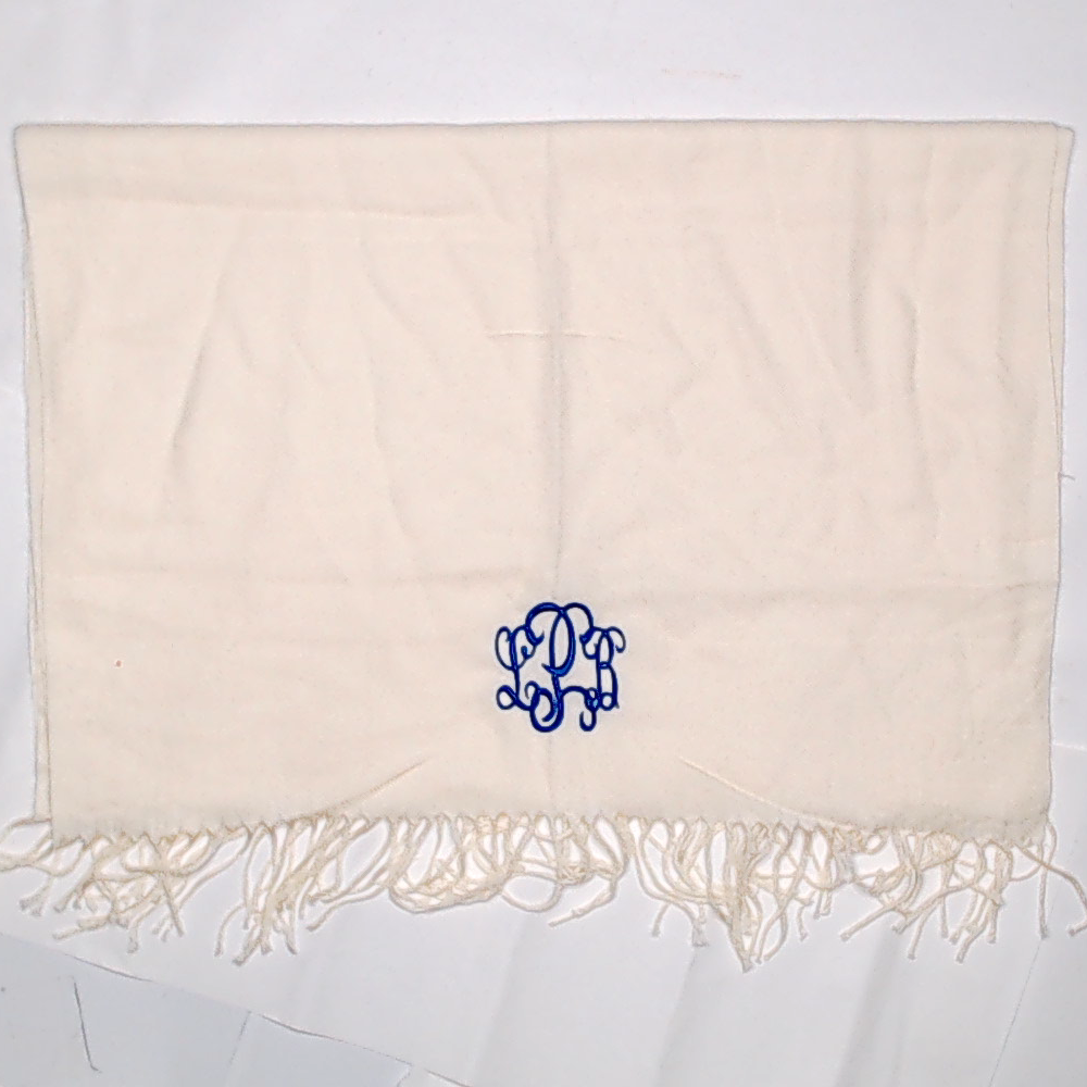BLOOPER ACCESSORY: Monogrammed Cashmere Feel Scarf