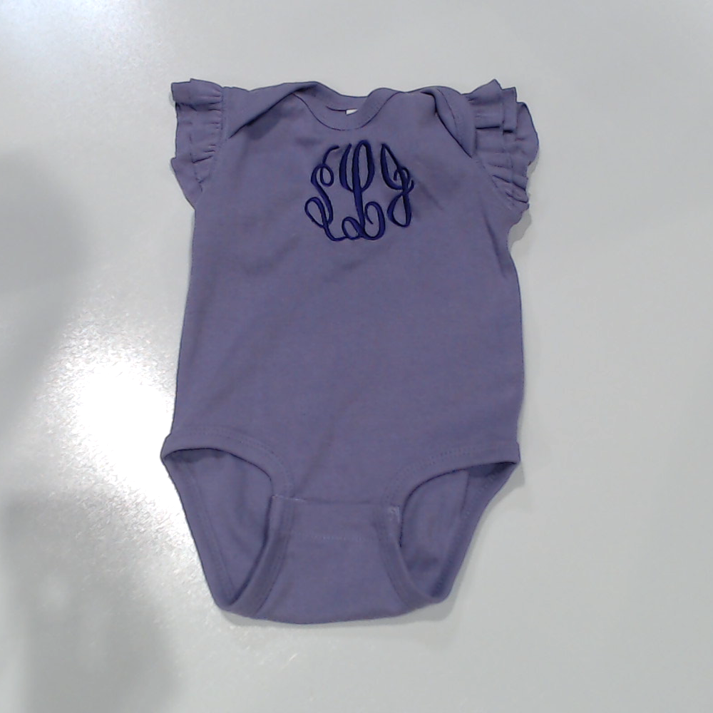 BLOOPER KIDS: Monogrammed Flutter Sleeve Bodysuit