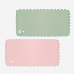 Kappa Delta Desk Mat | Faux Leather Sorority Desk Mat in Blush and Light Mint
