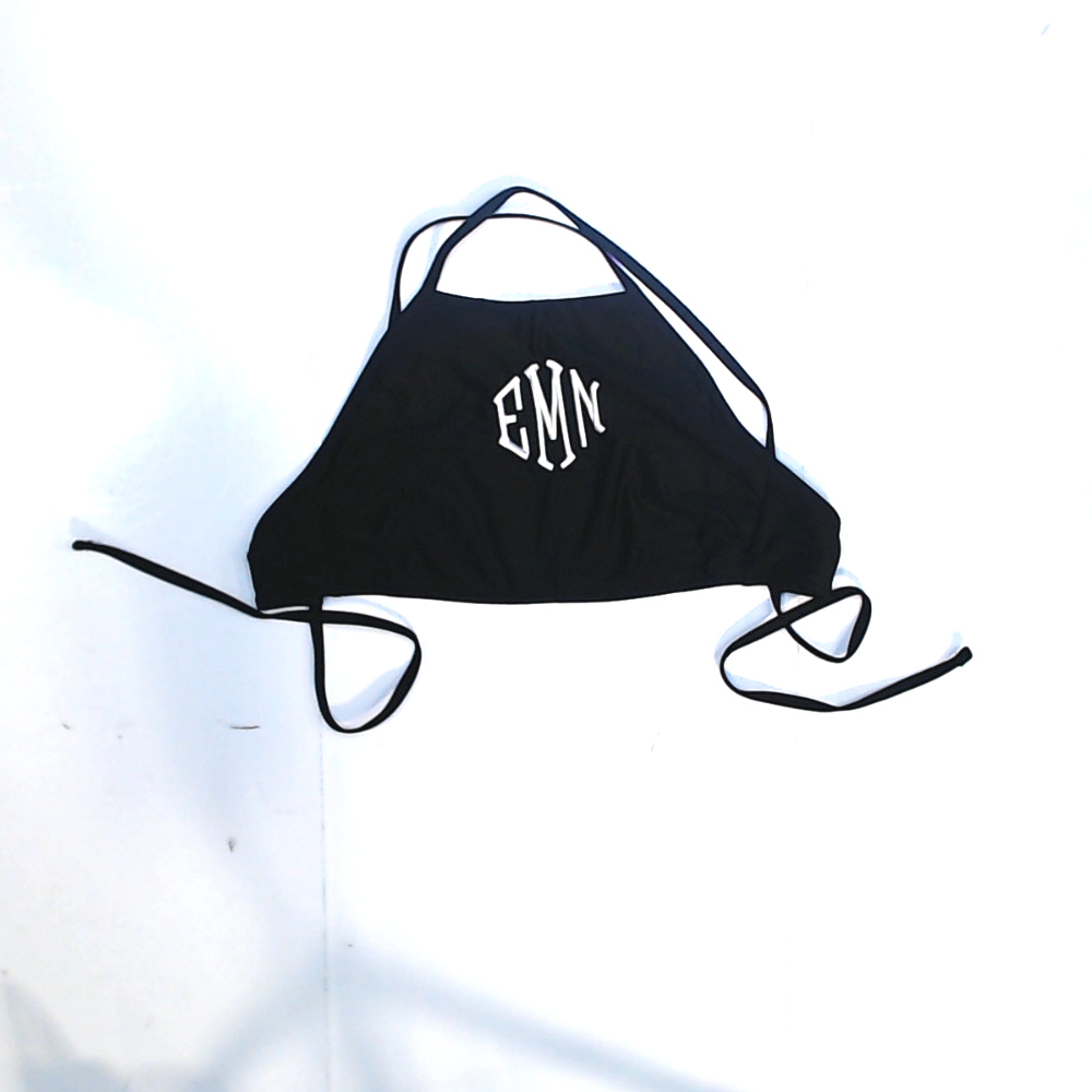 BLOOPER SWIM: Monogrammed High Neck Bikini Top