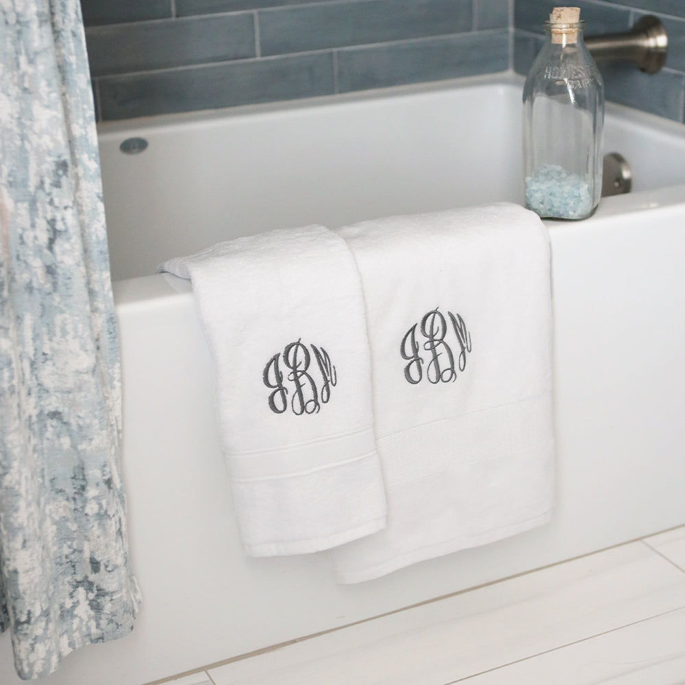 Monogrammed Bath Towel | White