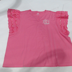 BLOOPER CLOTHING: Monogrammed Flutter Sleeve Top
