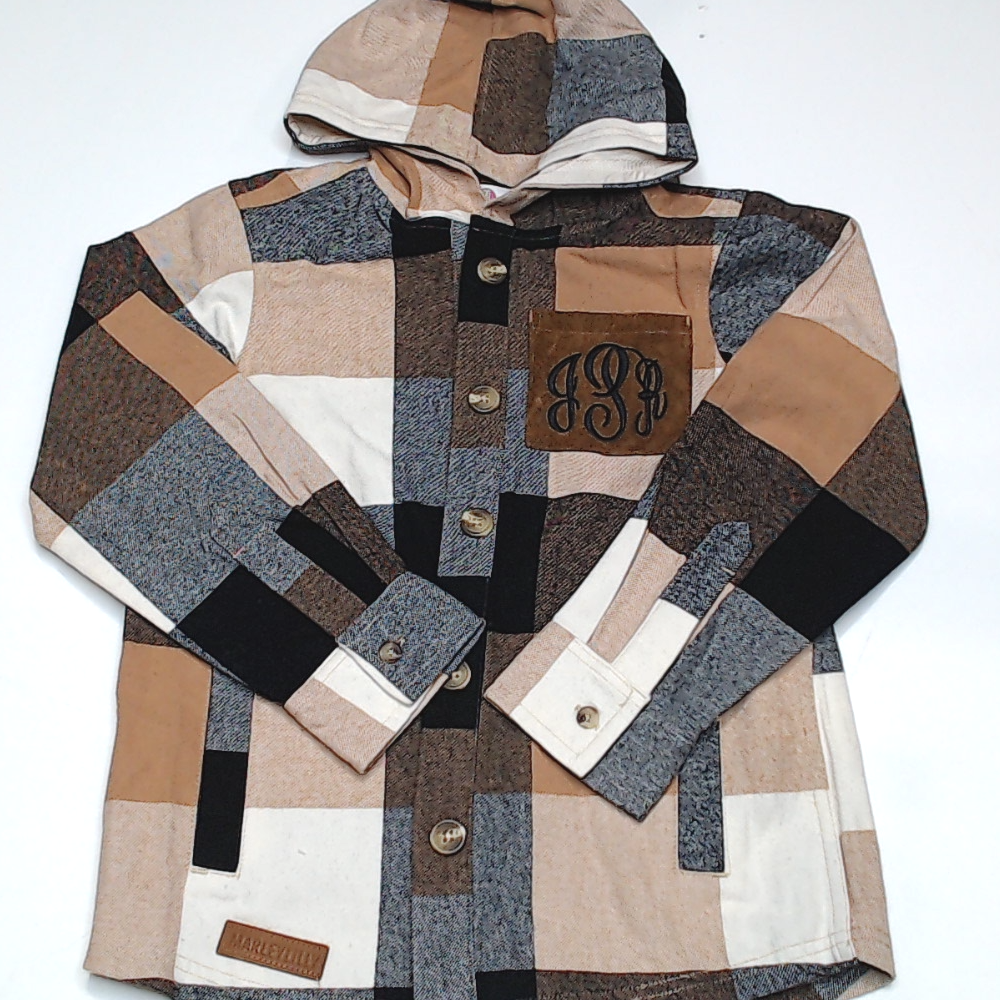 BLOOPER KIDS: Monogrammed Kids Shacket