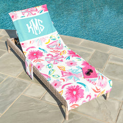 painted petals chair cover at pool hot pink monogram uddish