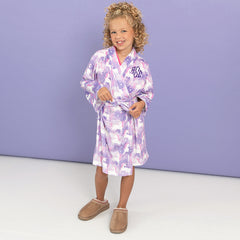 pastel unicorns softspun robe on jaxy