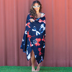patriotic bows beach towel wrapped around peyton