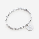 Monogrammed Pave Chainlink Bangle | Silver