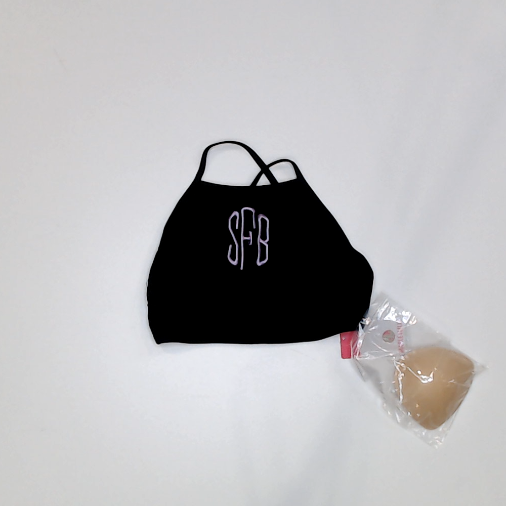 BLOOPER SWIM: Monogrammed High Neck Bikini Top