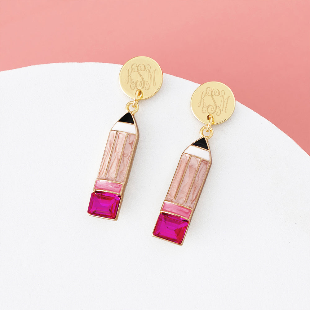 pencil earrings studio shot