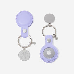 Monogrammed AirTag Key Chain in Lavender