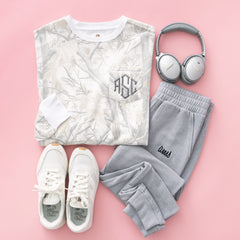 personalized birch camo oversized sweatshirt ootd 