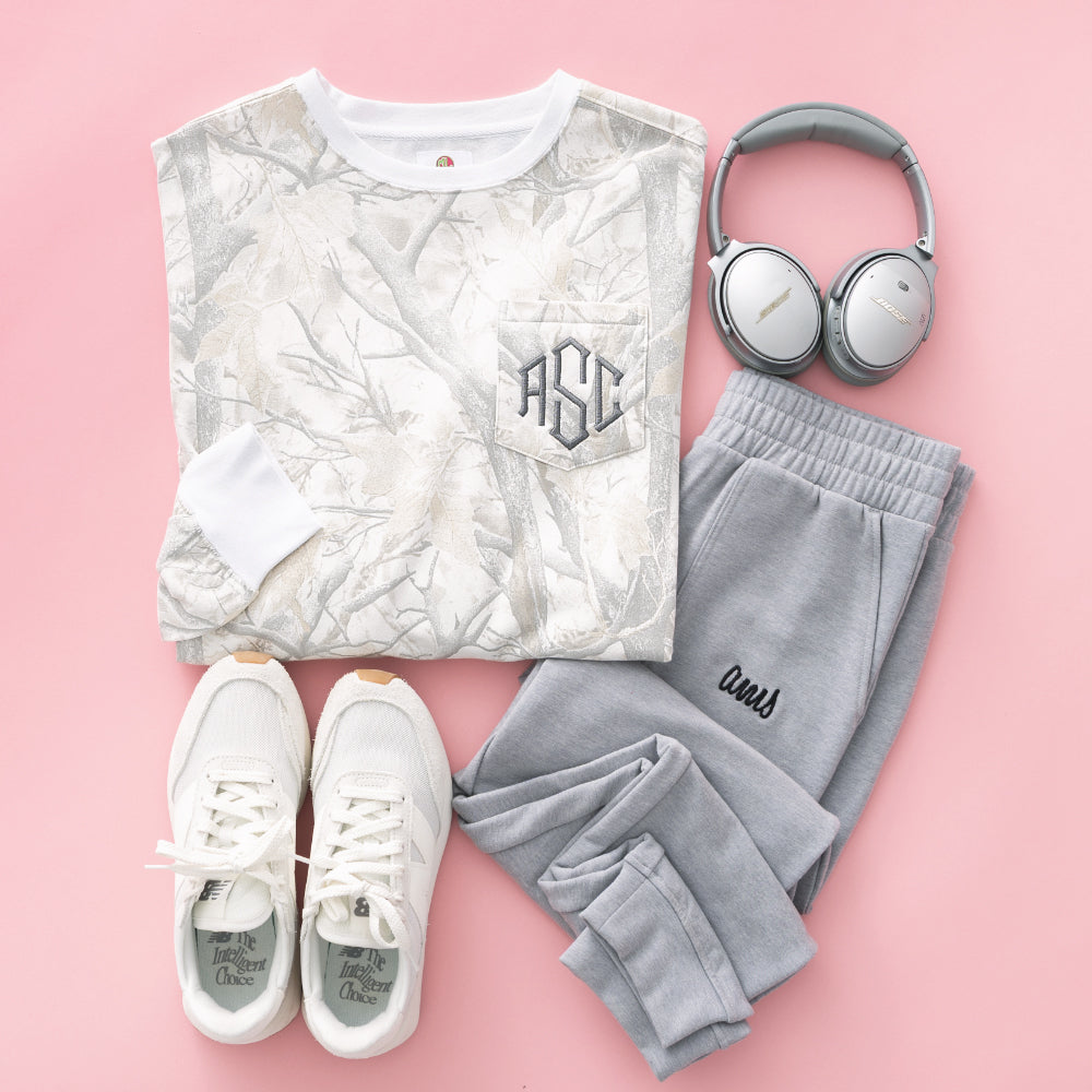 personalized birch camo oversized sweatshirt ootd 