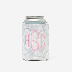 personalized can koolie in birch camo pink
