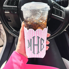 personalized can koolie pink seersucker in car