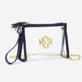 personalized clear stadium bag in navy octagonal
