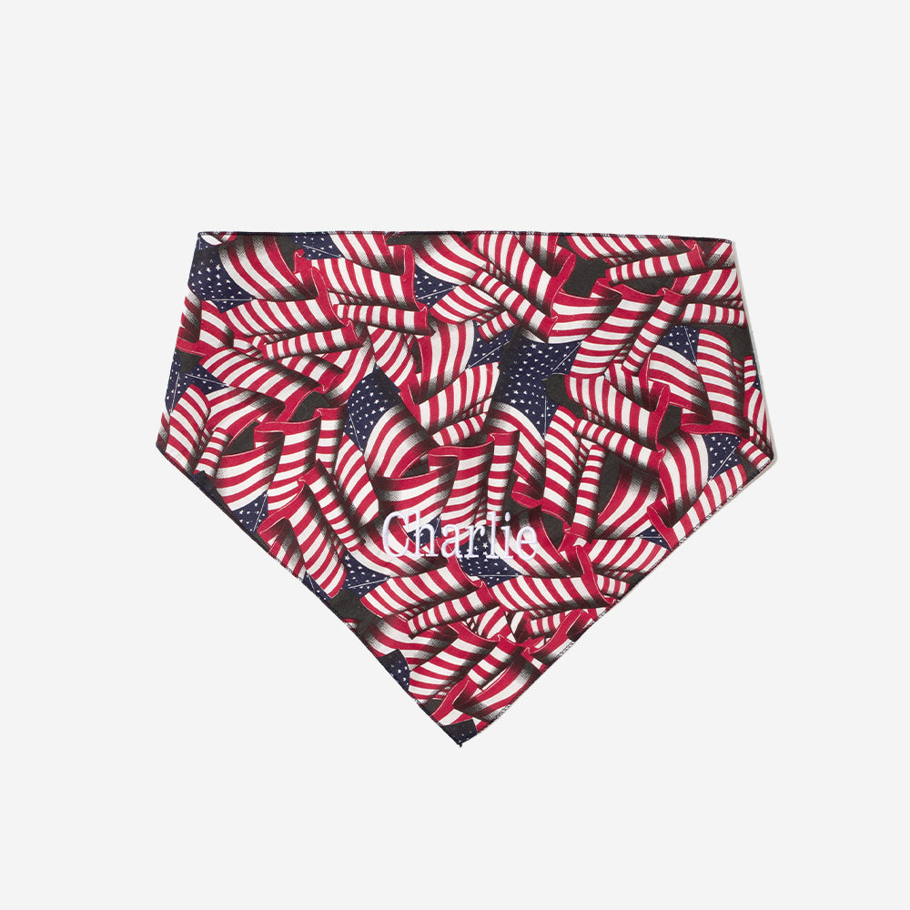 personalized dog bandana in flag